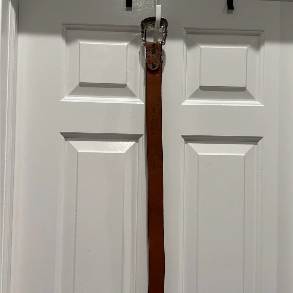 Luchesse Classic Croccodile belt size 44 silver buckle cowboy - Picture 11 of 12